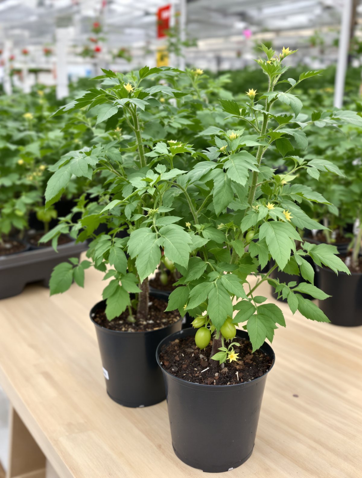 KI-generiertes Beispielbild: Tomaten-Jungpflanzen in Sorten